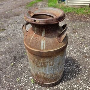 Vintage Borden Milk Jug 24 Inch Tall Rustic Metal Dairy Can Farmhouse Decor